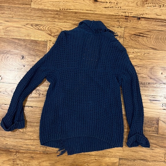 Free People Blue Fringe Cardigan Sweater S - Picture 5 of 6